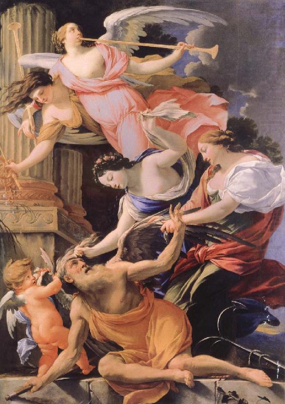 Saturn,Conquered by Amor venus and hope, Simon  Vouet